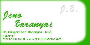 jeno baranyai business card